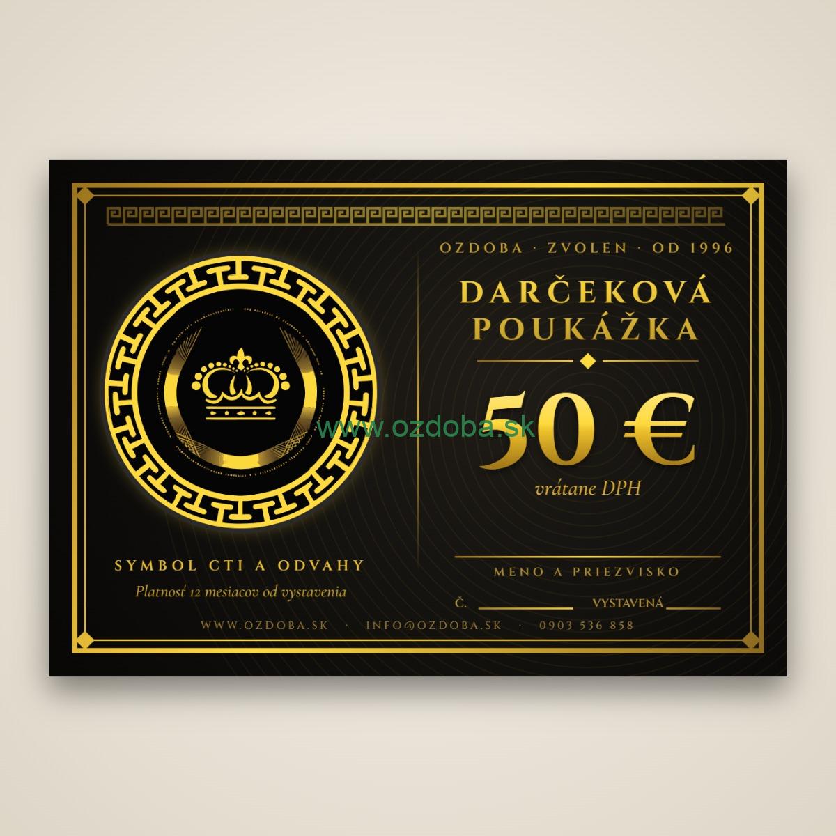 Darčeková poukážka OZDOBA 50 €