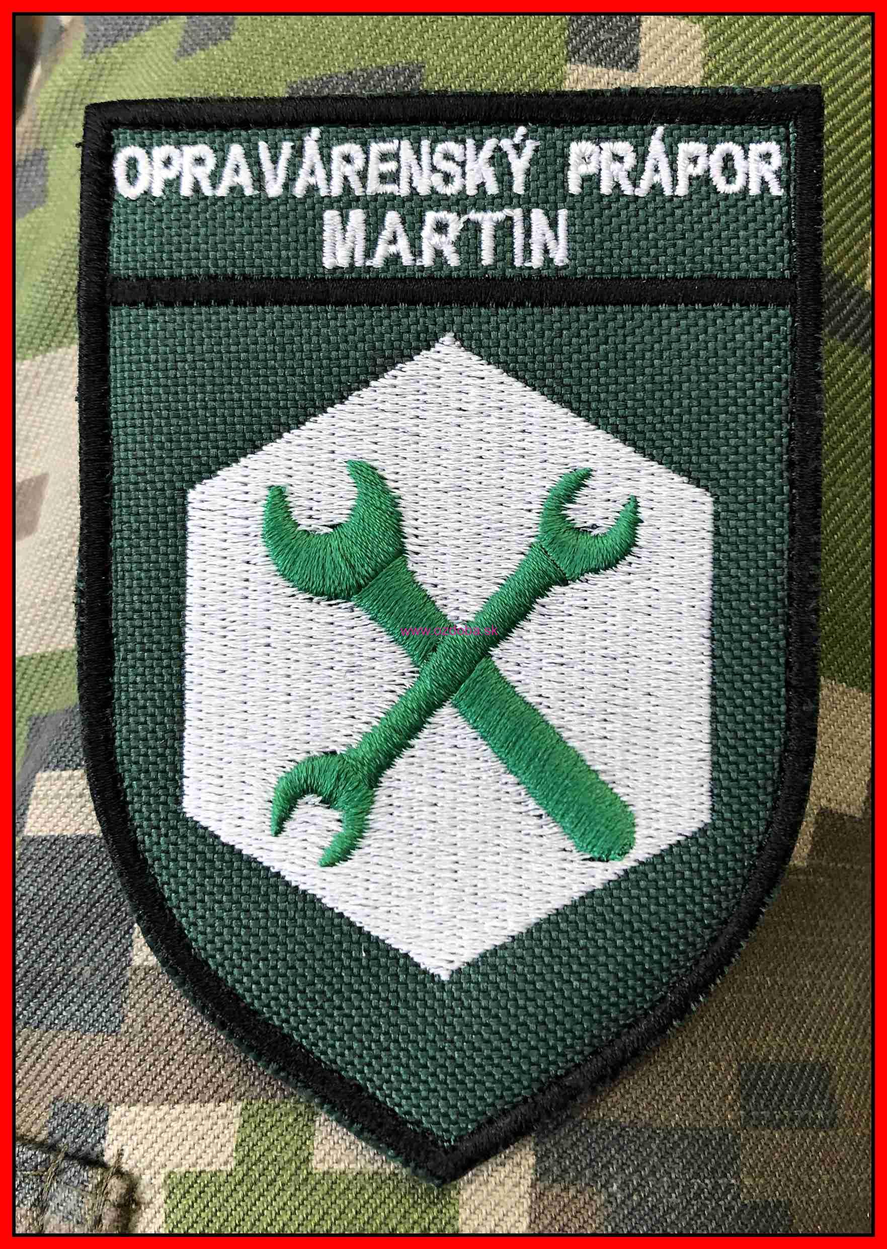 Znak vojenský opravárenský prápor MARTIN zelený